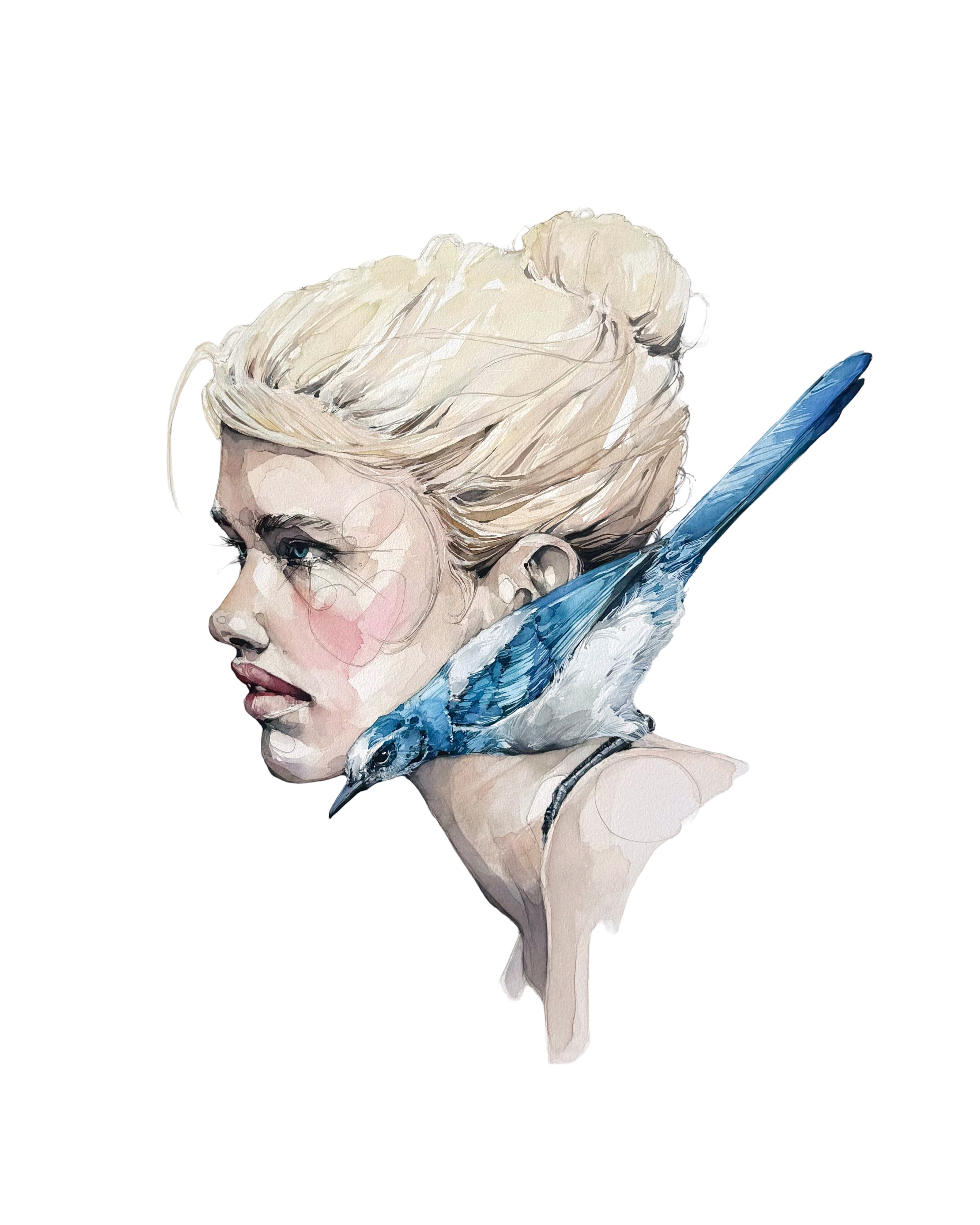 Girl with Florida Scrub-Jay