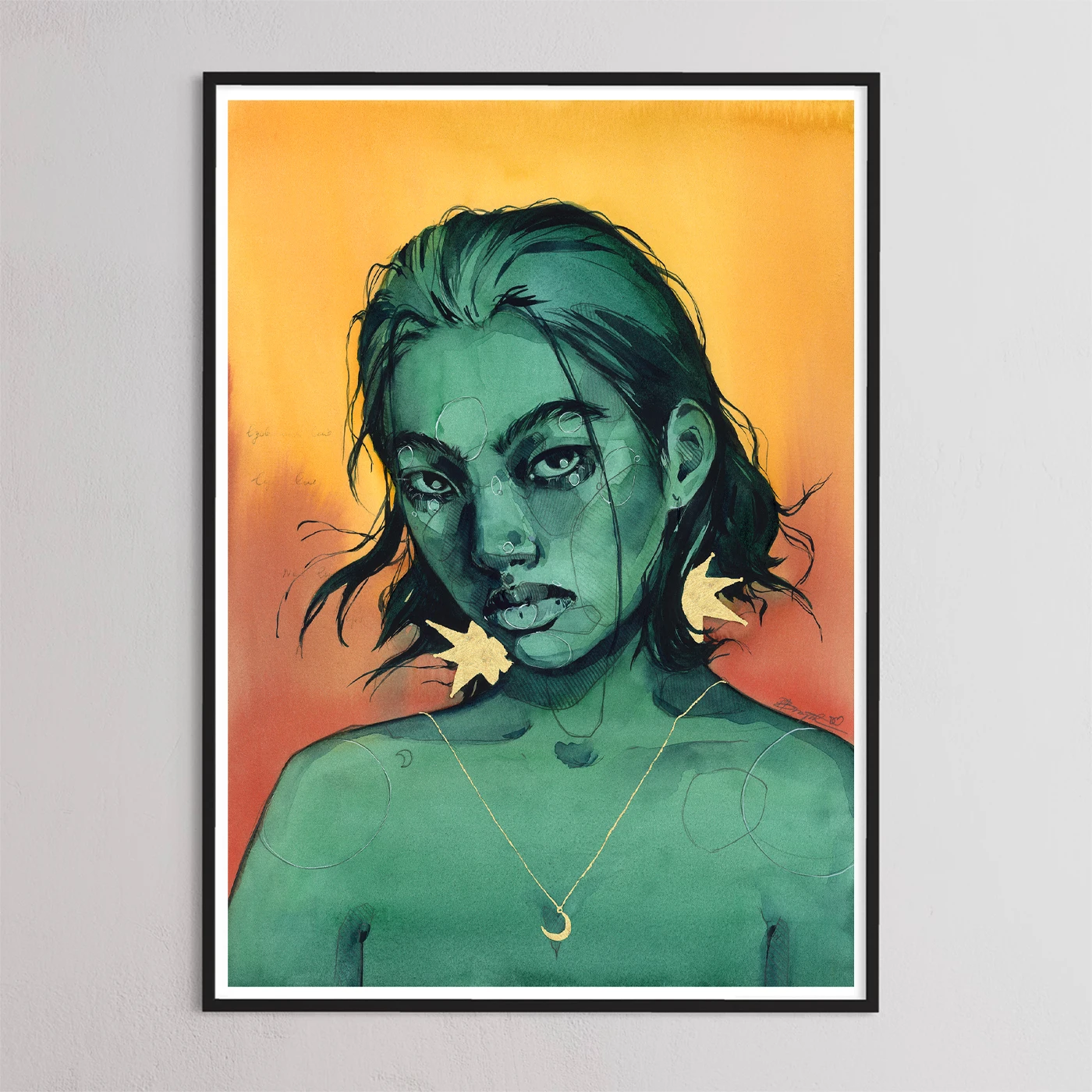 Emerald glow print by Polina Bright