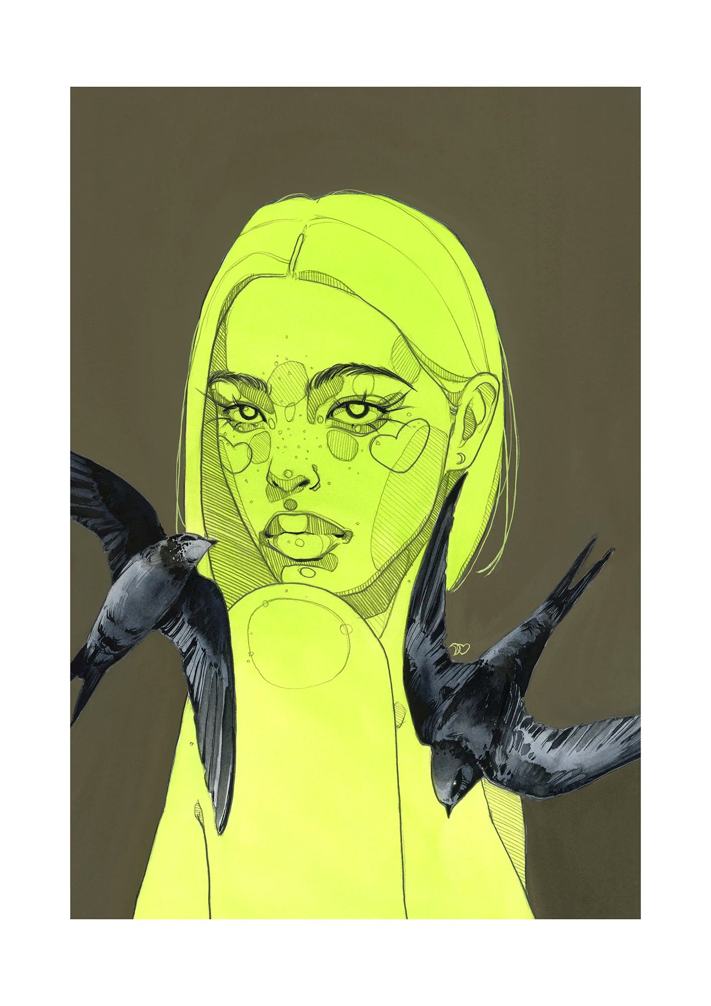 Black swift gradient print by Polina Bright