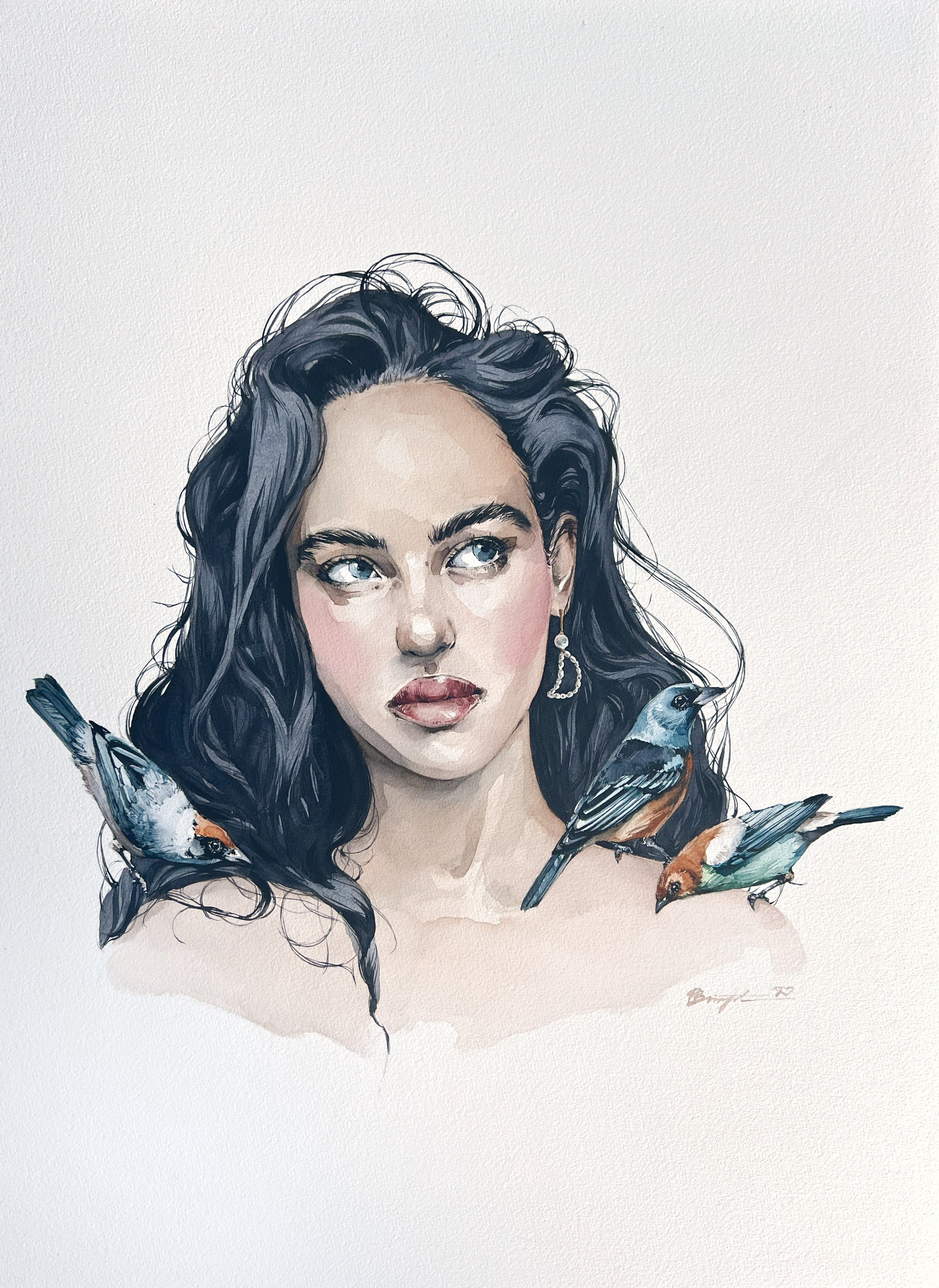 Girl with tanagers