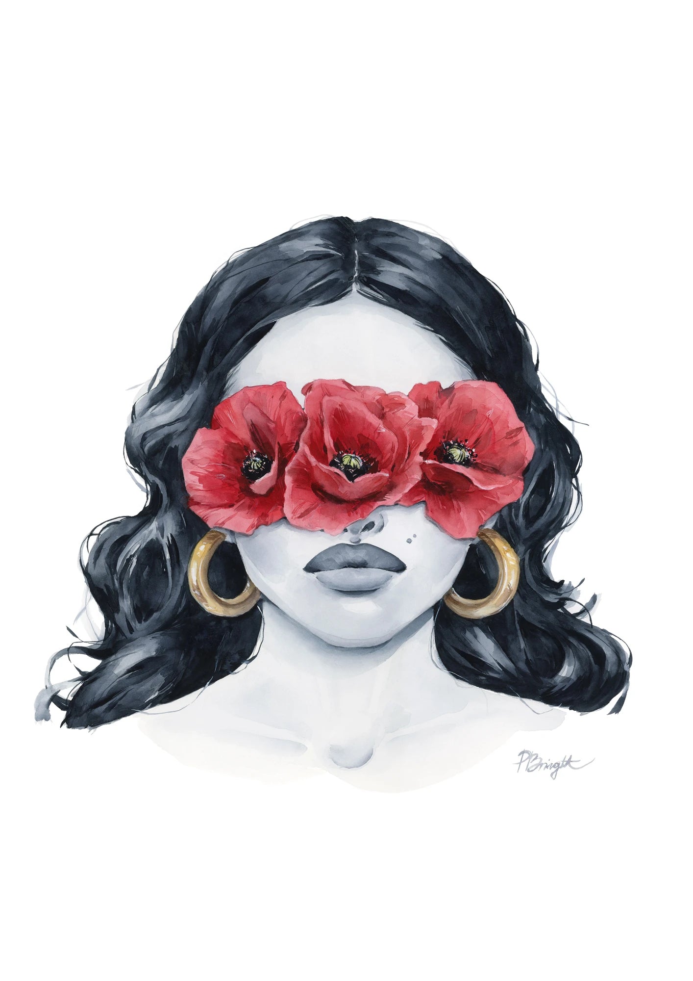 Poppy blindfolded by Polina Bright