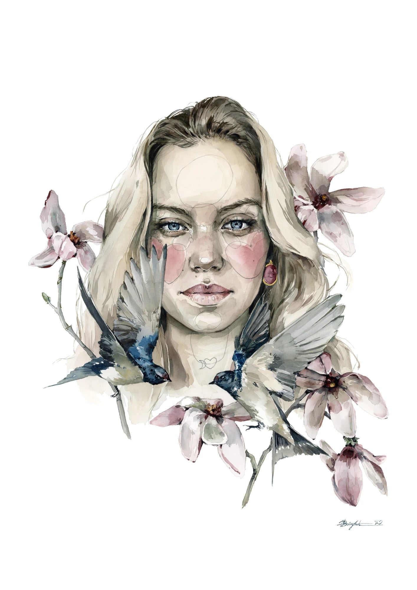 Self-portrait (sunny side) by Polina Bright - print