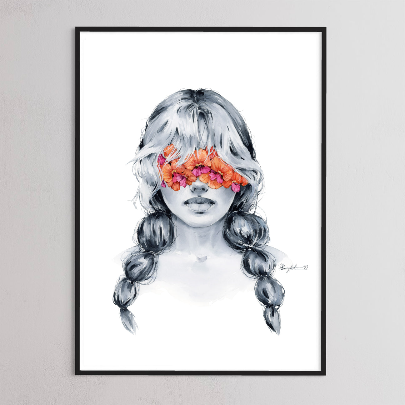 Sweet peas blindfolded print by Polina Bright