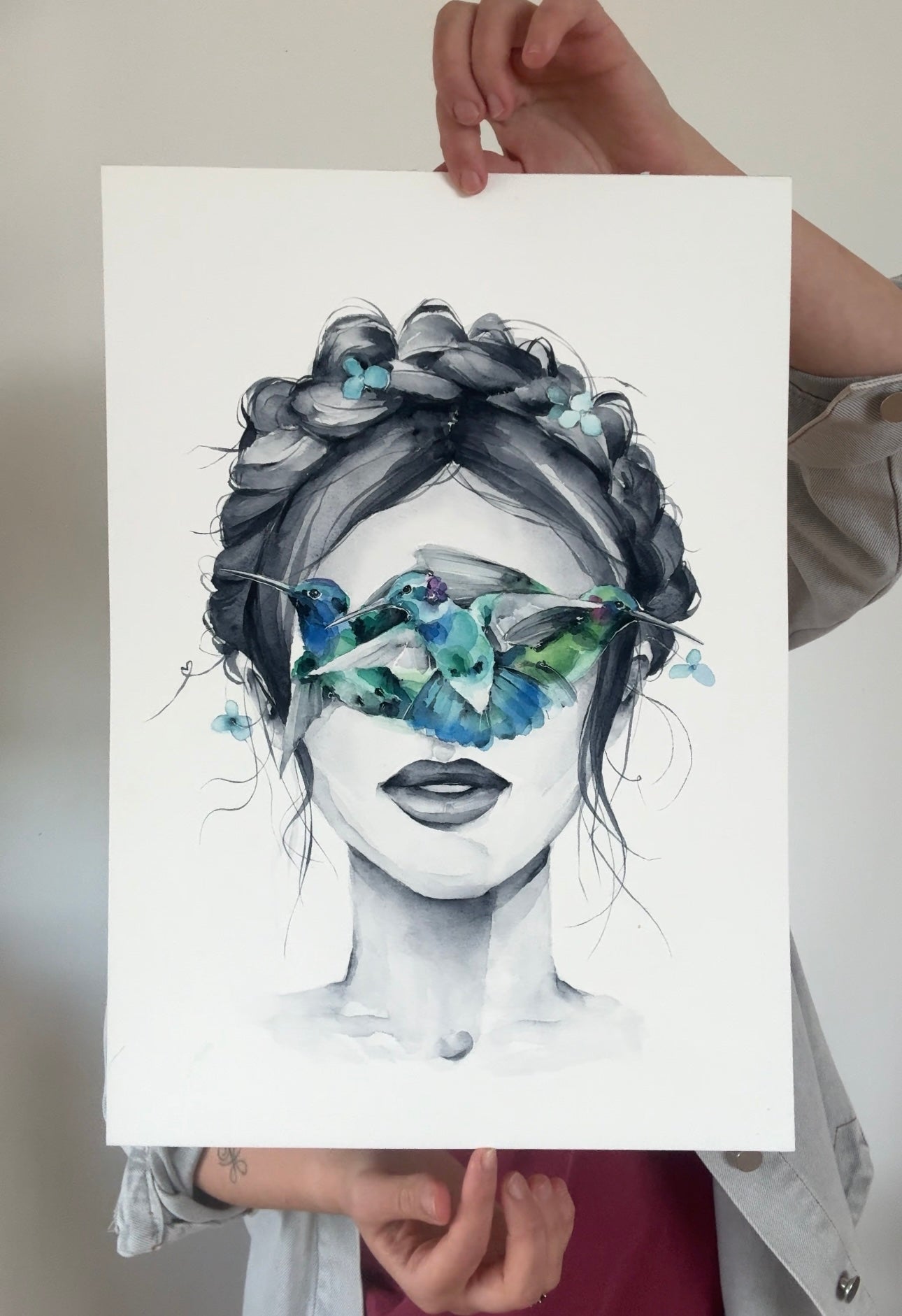 Hummingbird blindfolded