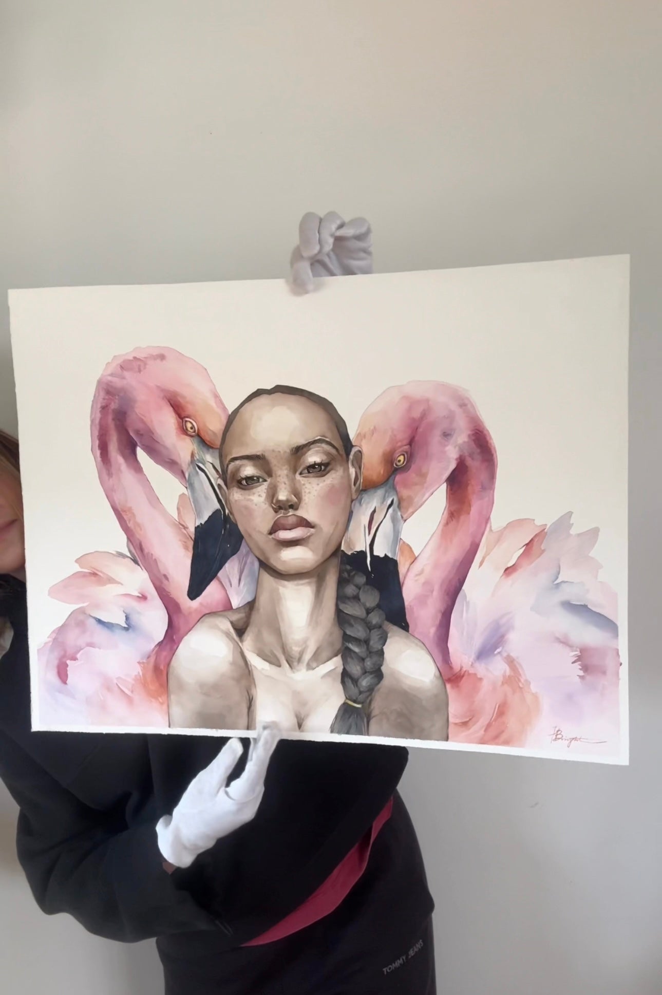 Girl With Flamingos
