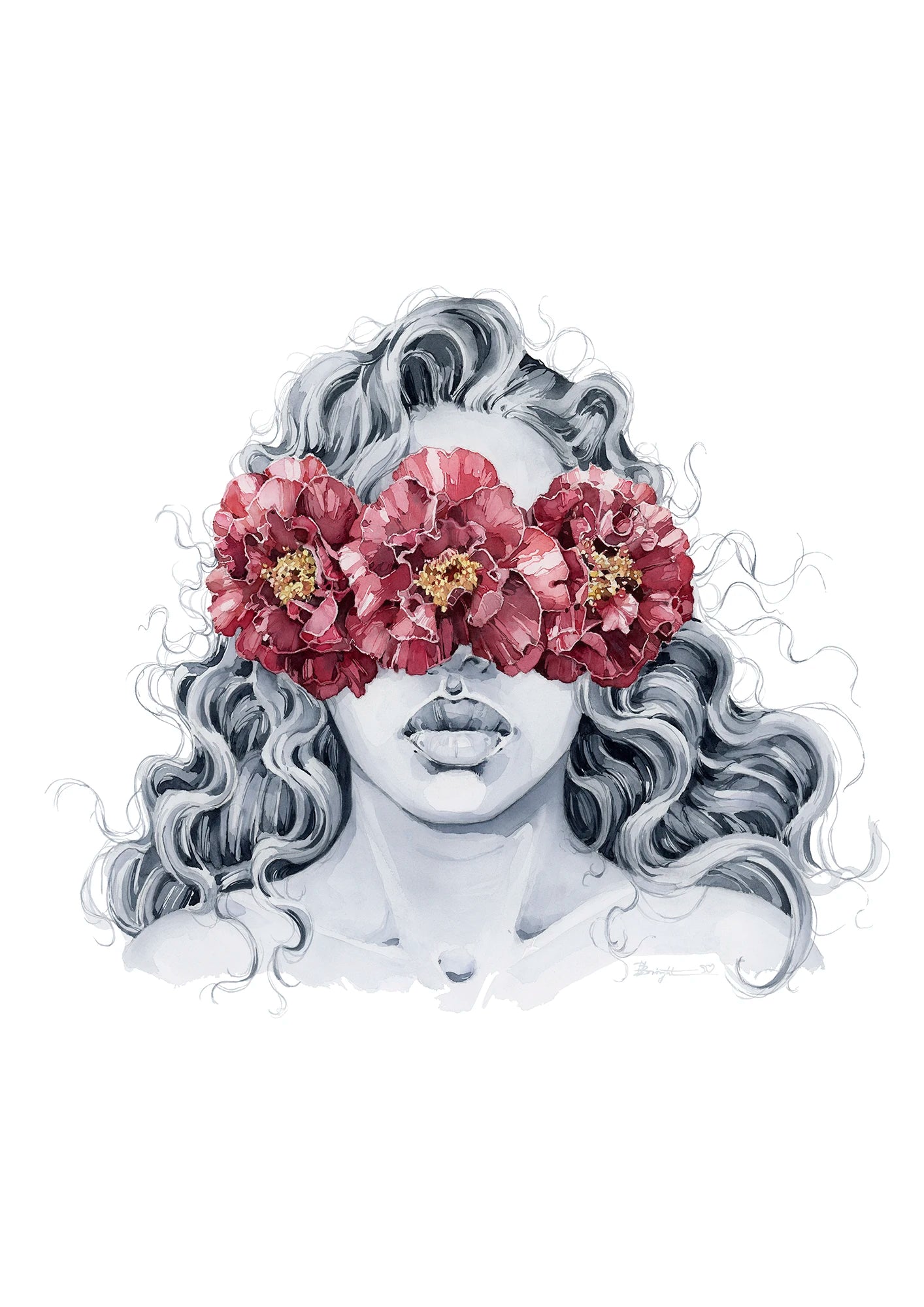 Camellia Blindfolded print by Polina Bright