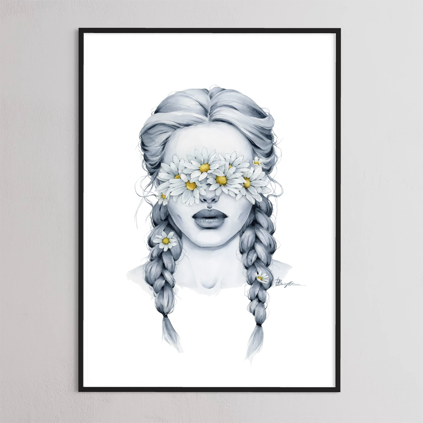 Chamomile blindfolded print by Polina Bright