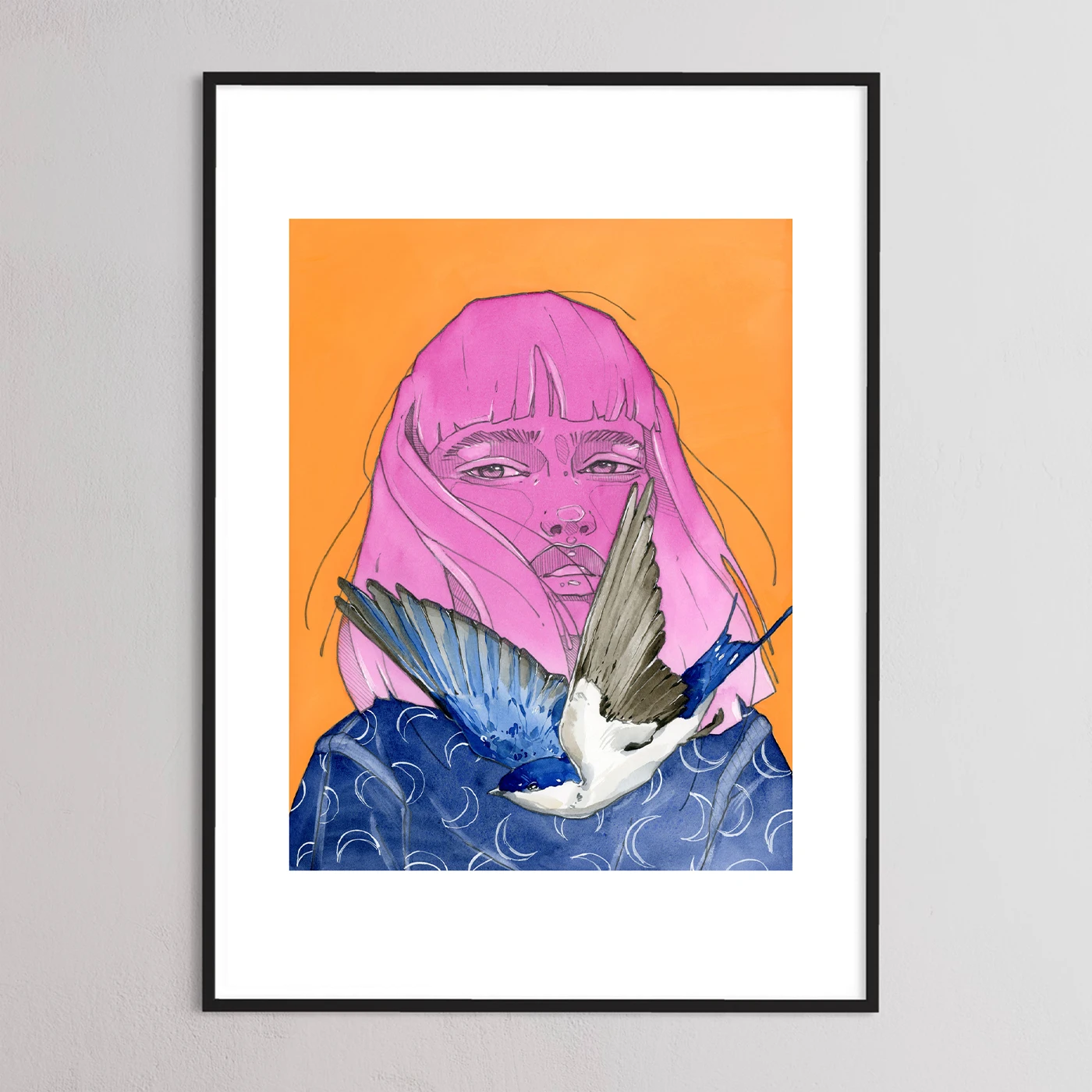Barn Swallow gradient print by Polina Bright
