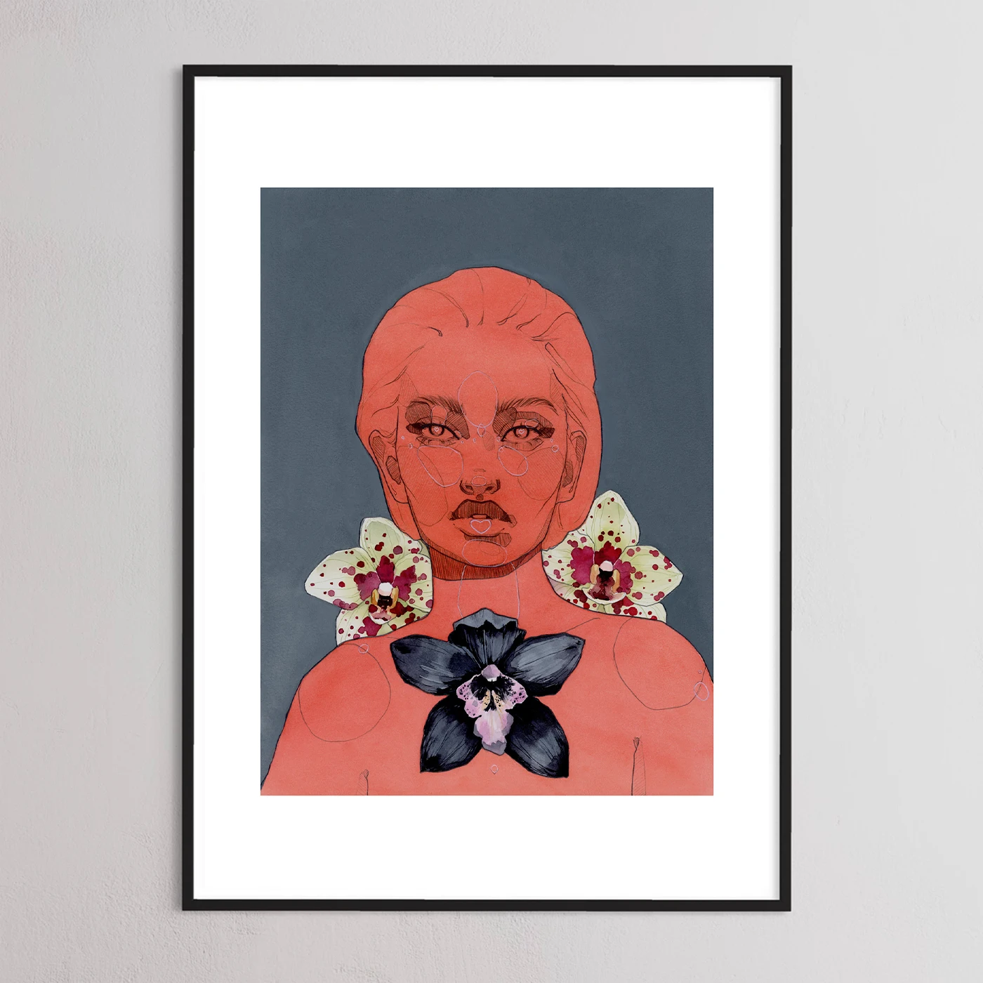 Black orchid gradient print by Polina Bright