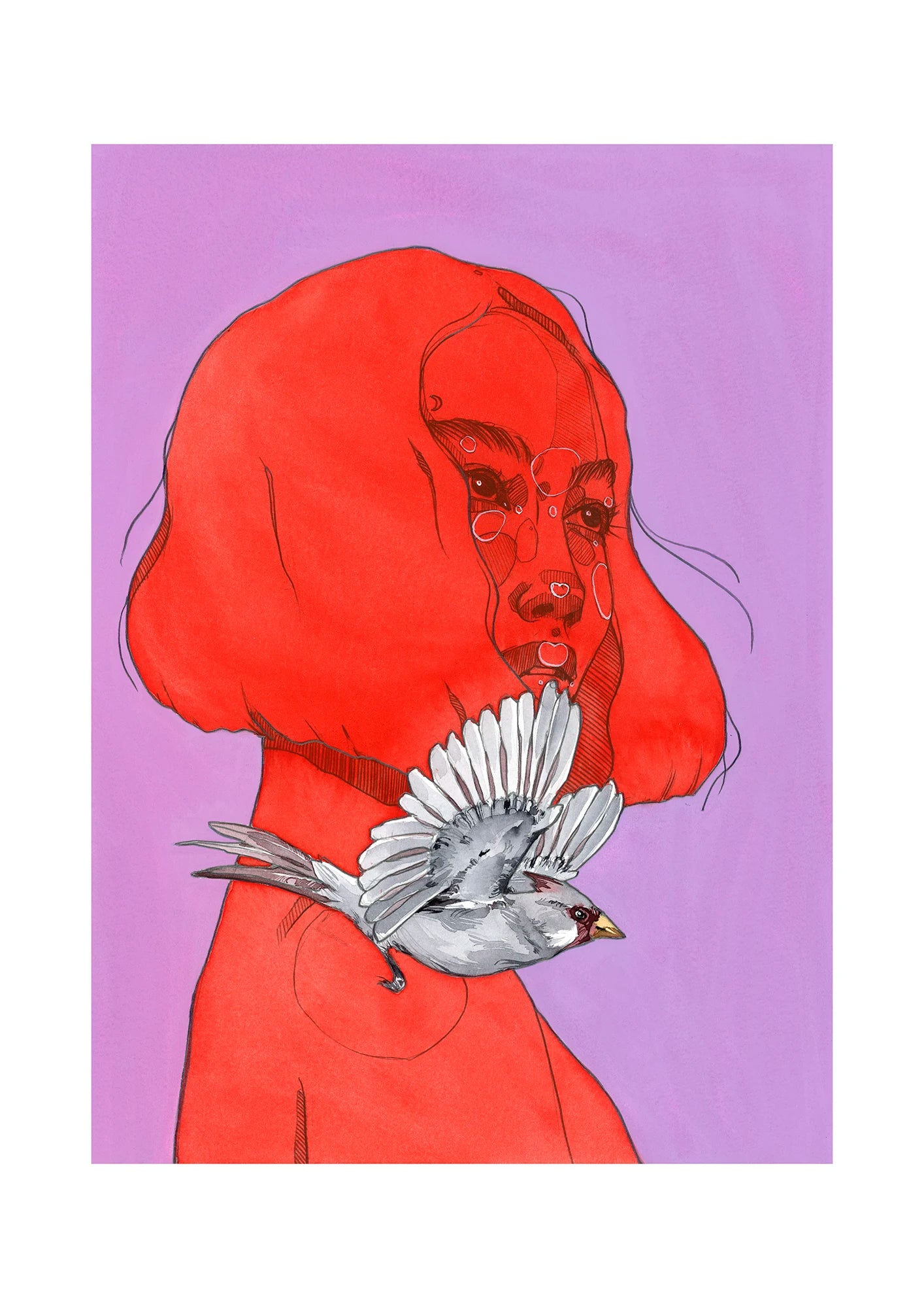 Desert cardinal print by Polina Bright