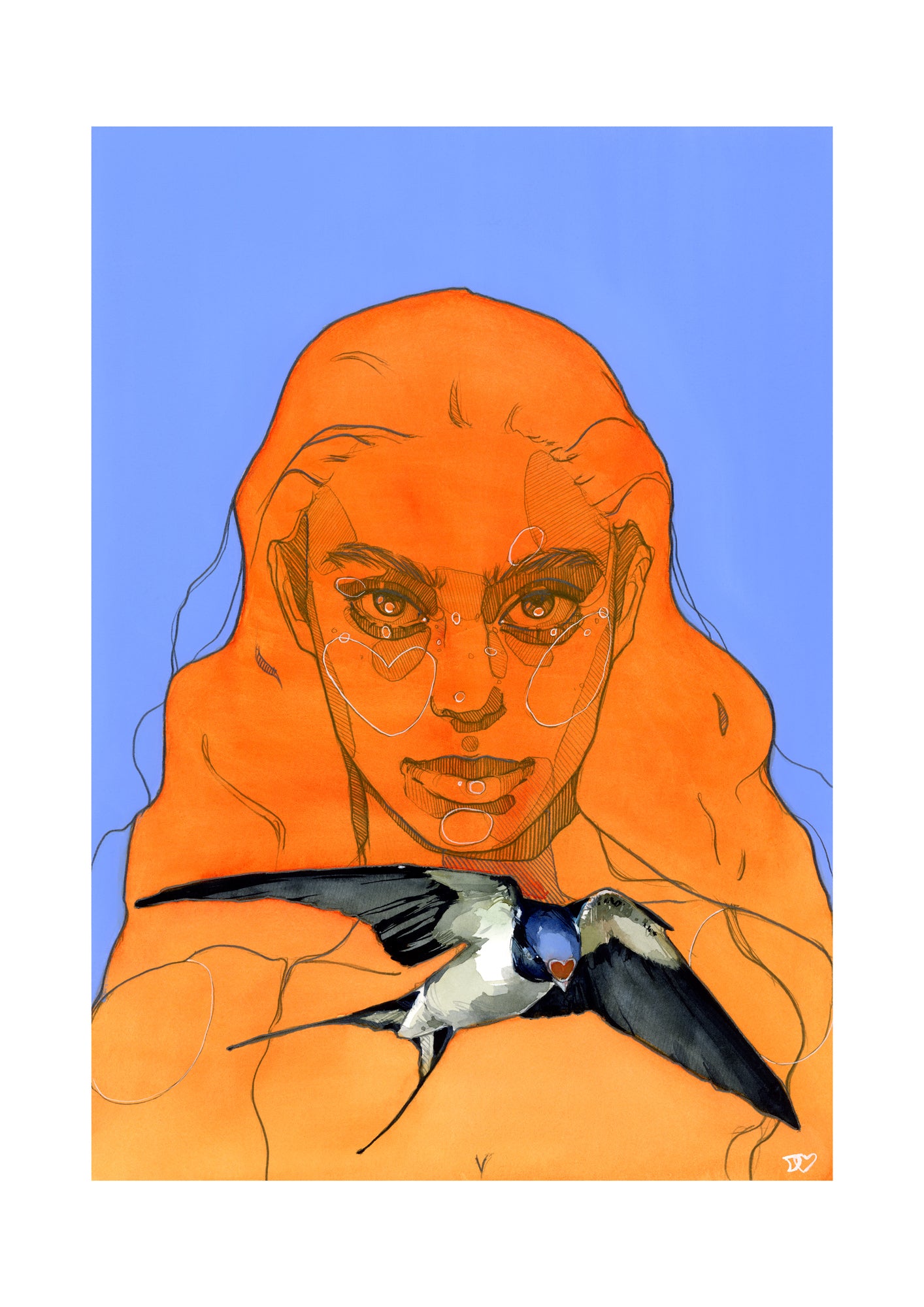 Swallow - gradient print by Polina Bright