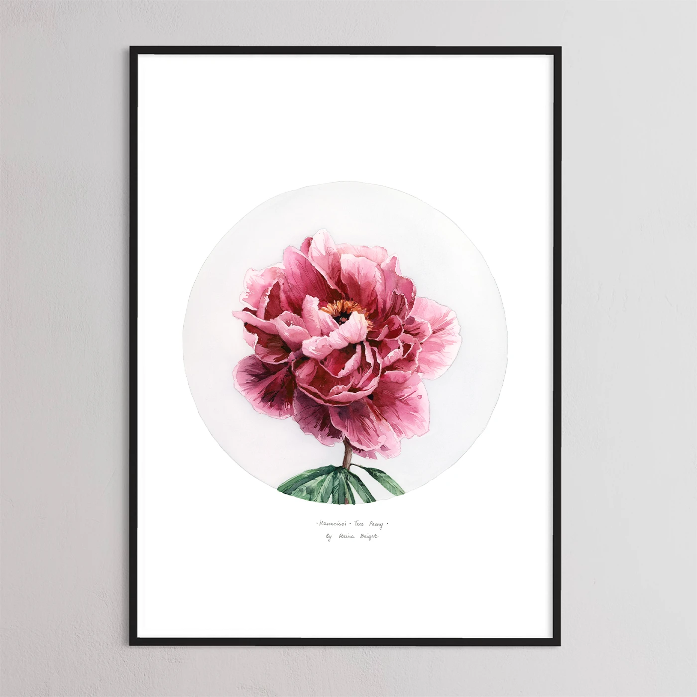 Hanakisoi tree peony print by Polina Bright