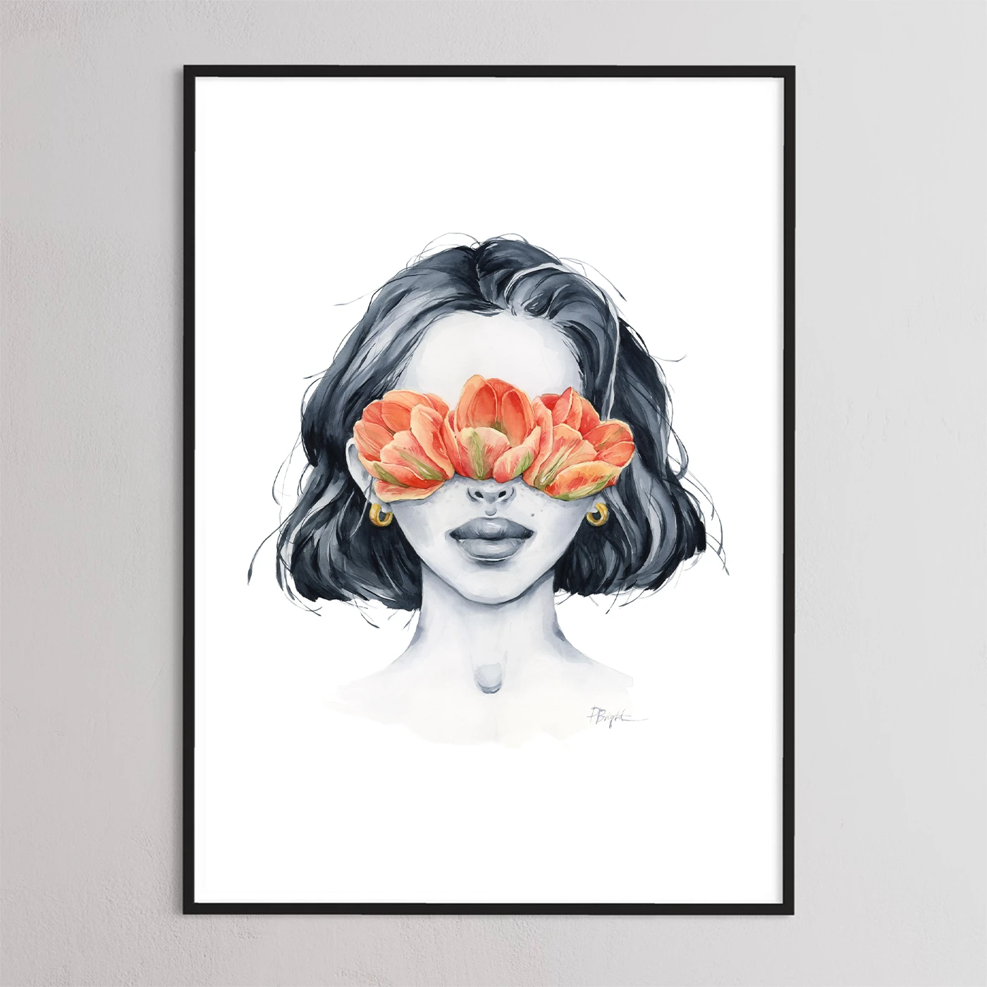 Tulip blindfolded print by Polina Bright