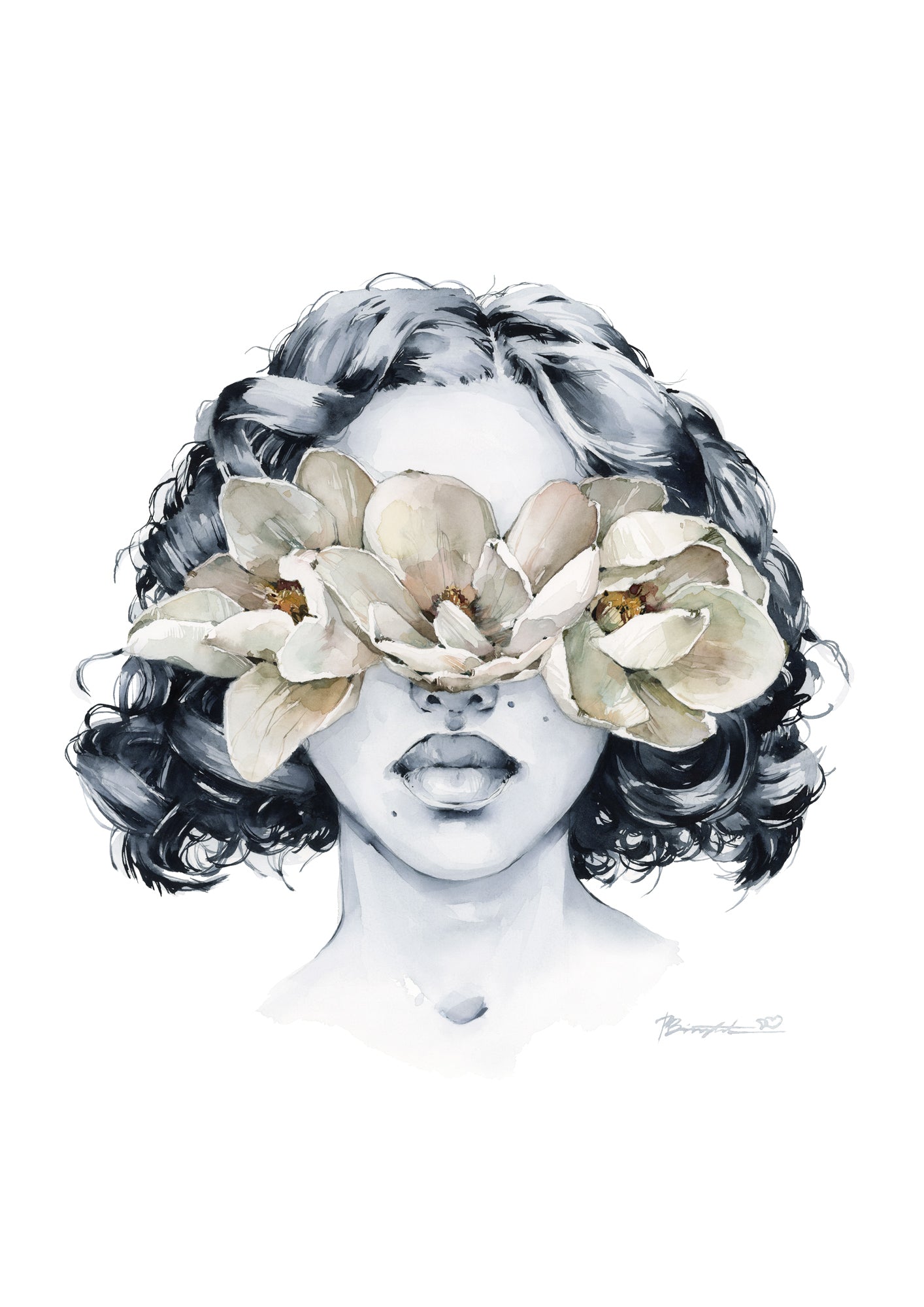White magnolia blindfolded by Polina Bright
