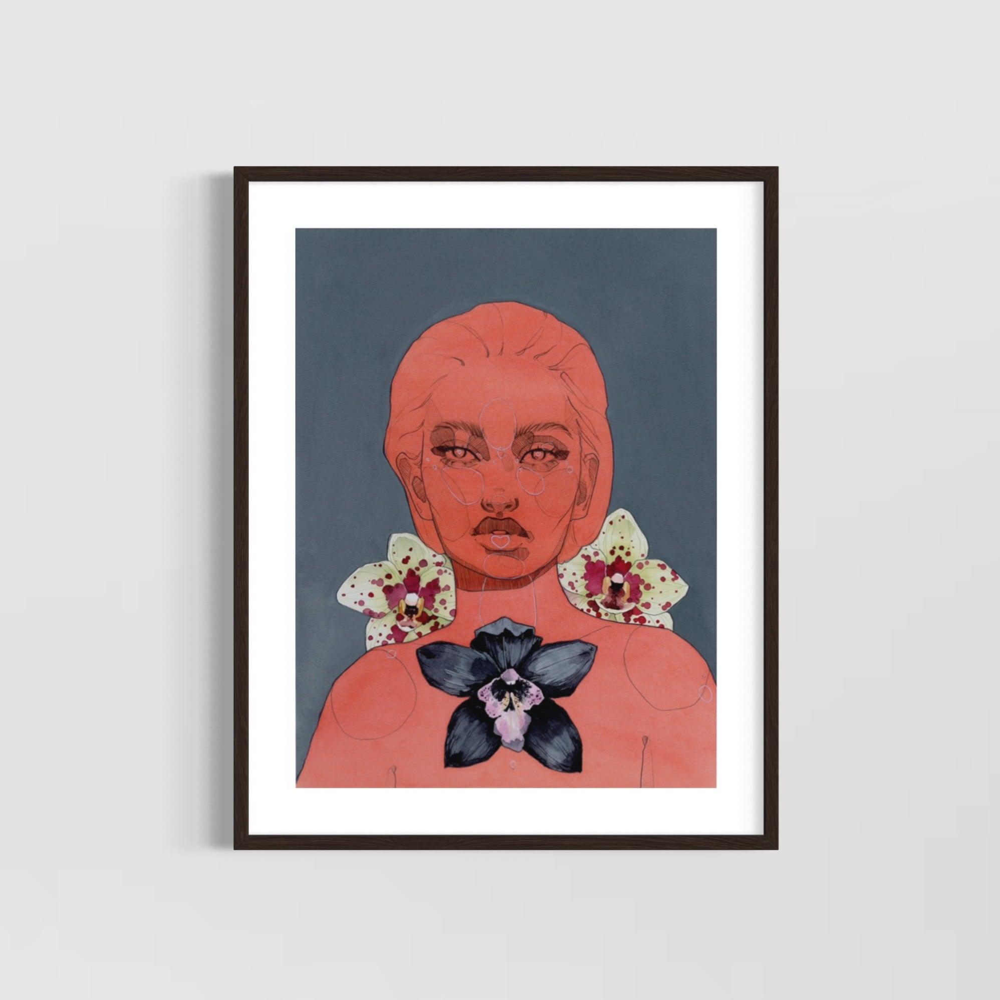"Black orchid" - original painting - Polina Bright