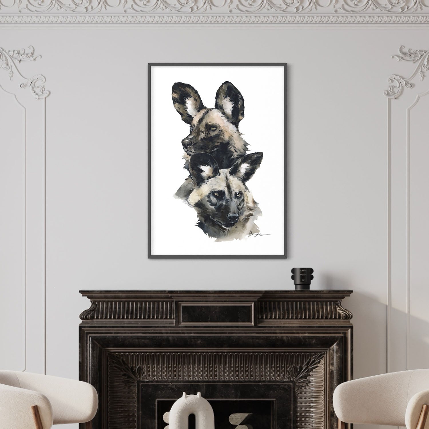 African wild dogs - print