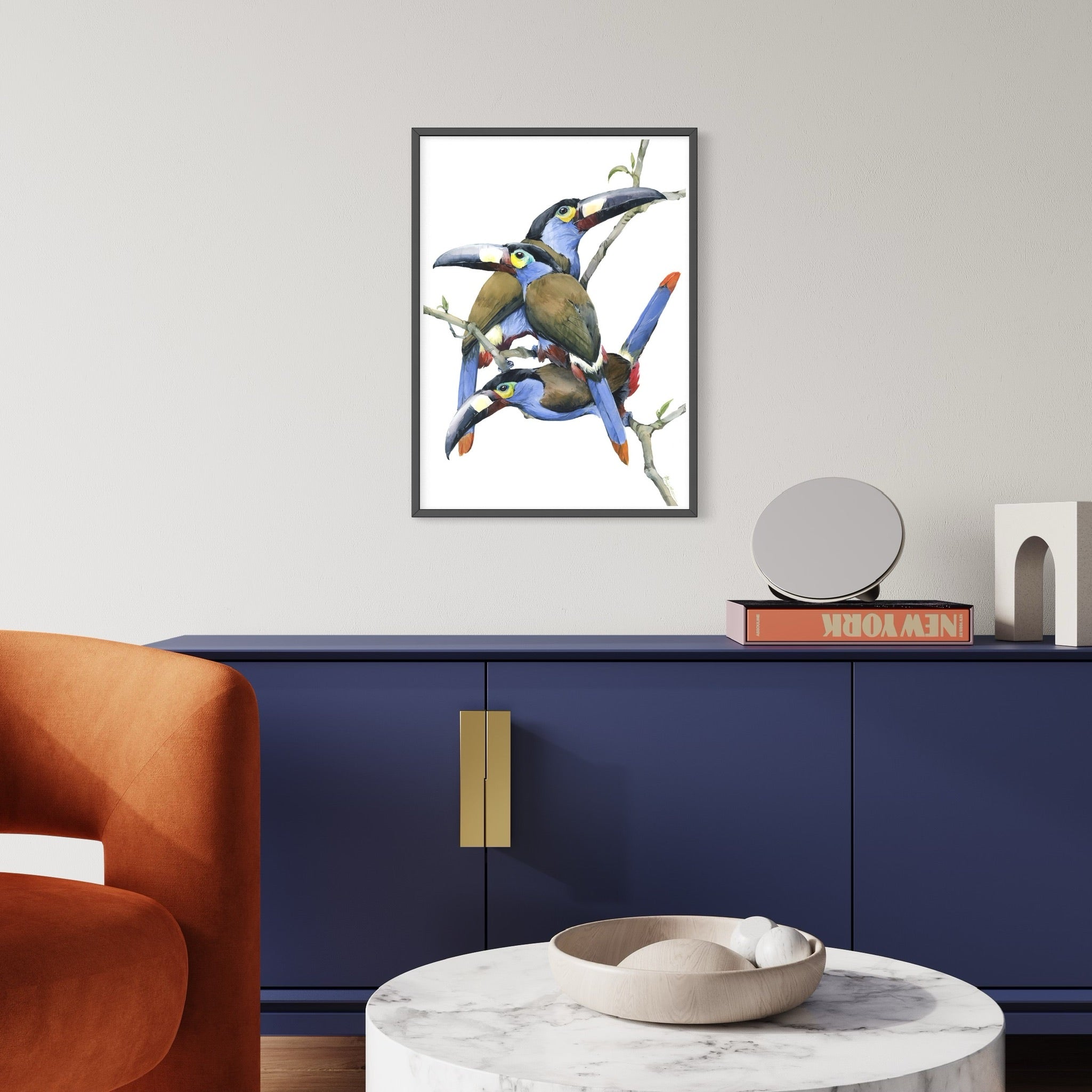 Plate-billed mountain toucans - original painting