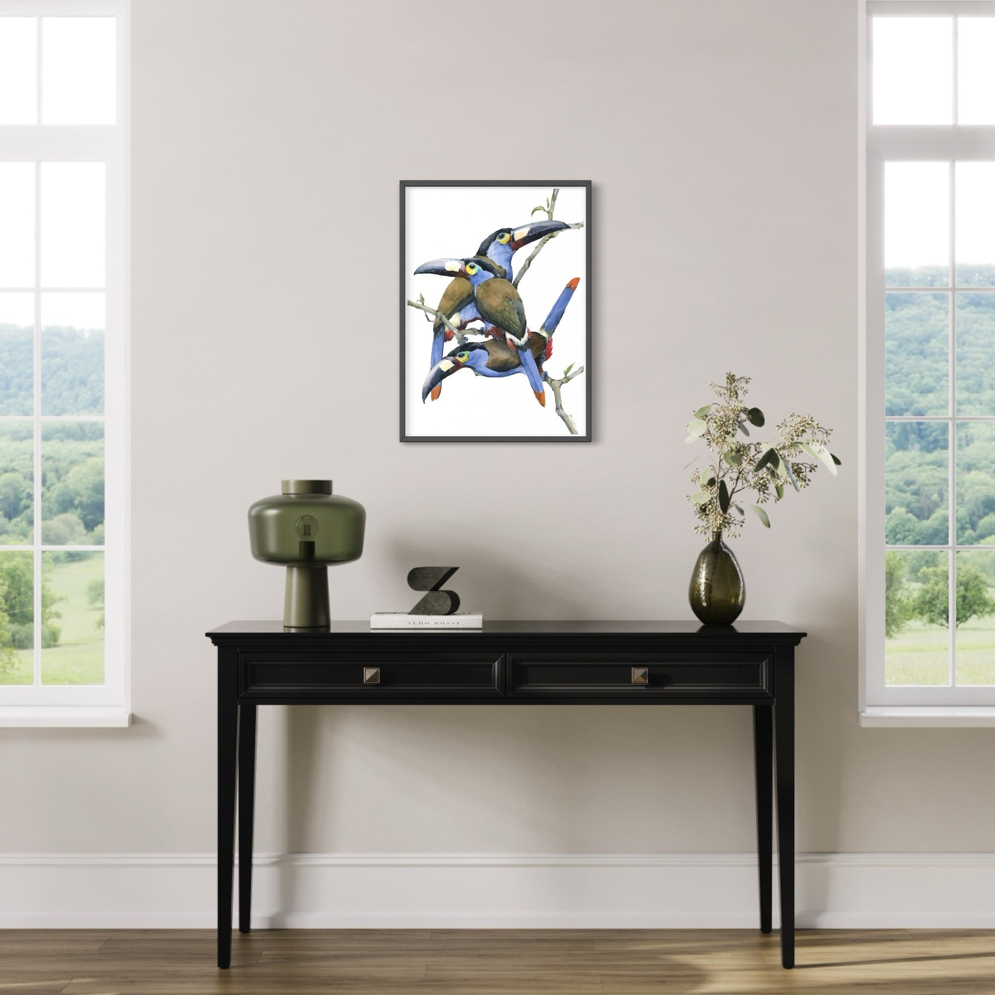 Plate-billed mountain toucans - original painting