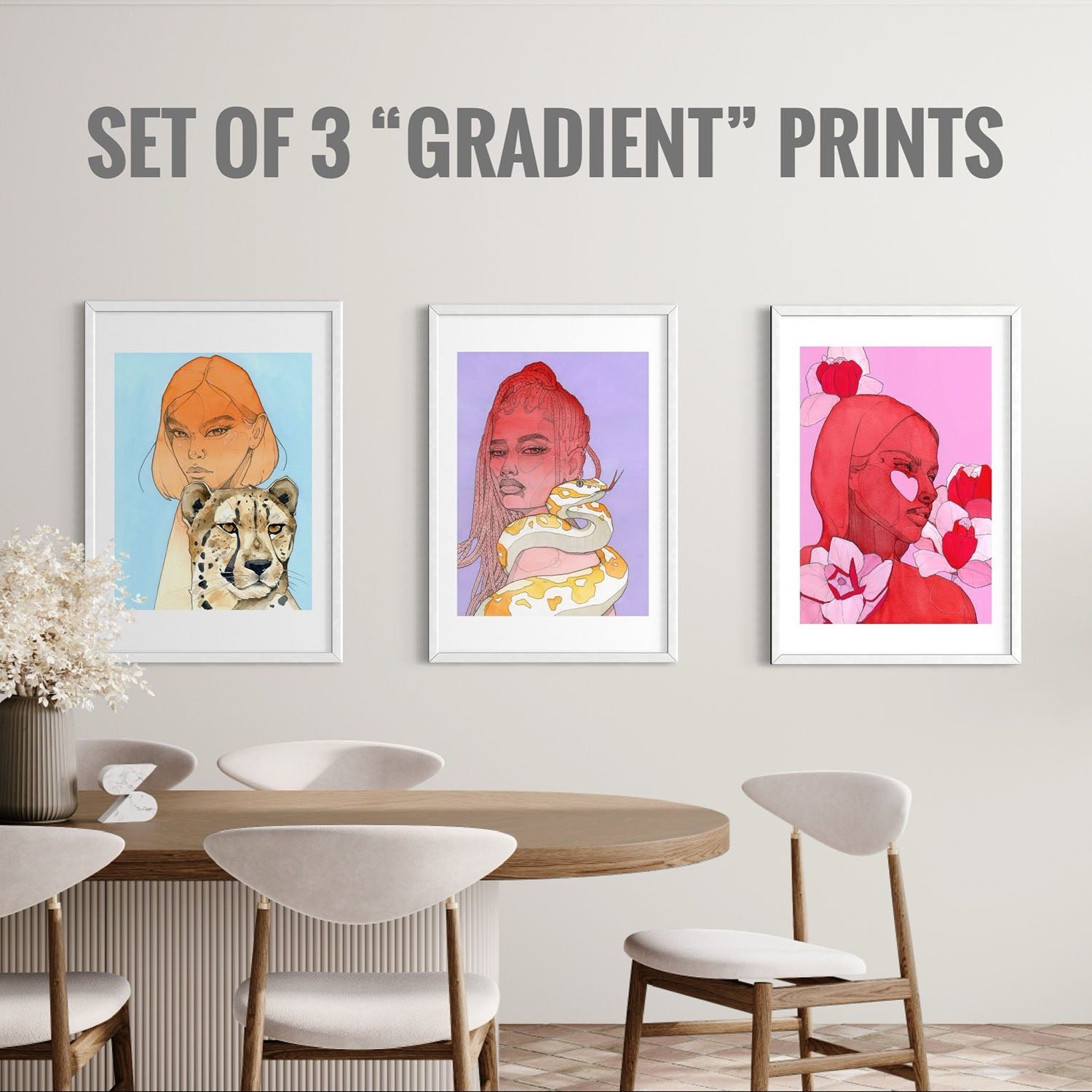Set of 3 gradient prints by Polina Bright